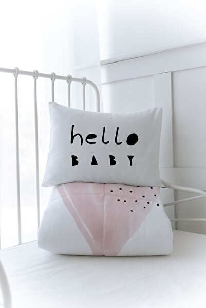 Tuğba Kuğu Organik Baskılı Bebek (100x150) Yorgan Seti - Pure Baby Serisi - Pembe Romantik Kalp
