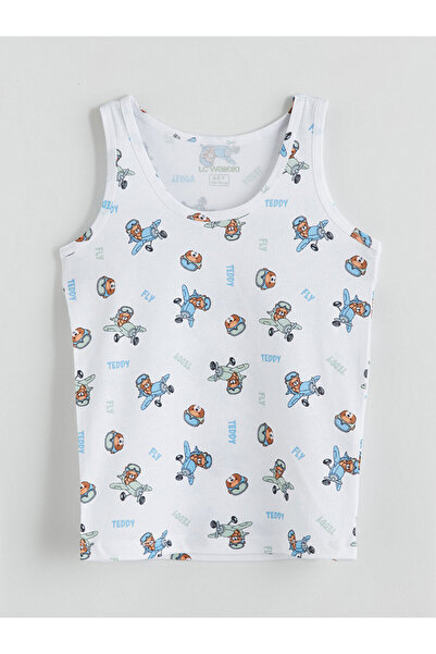 LC Waikiki Crew Neck Bear Teddy Printed Boys' Tank Top 2-Piece Set (W5)