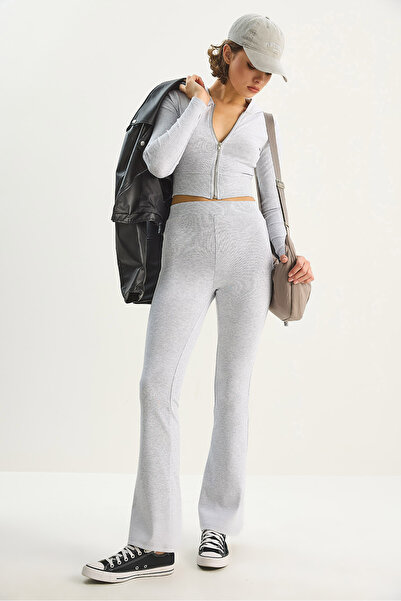 Bianco Lucci Women Zipper Long Sleeve Crop Top Lightweight Spanish Leggings 2180 60283622