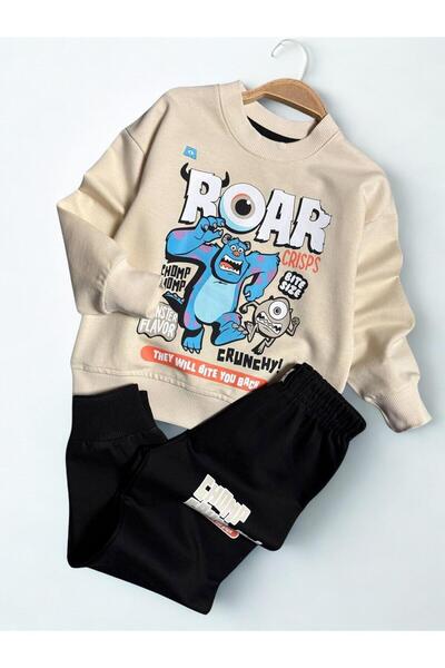 Giyinse Roar Printed Boy's Suit Ecru