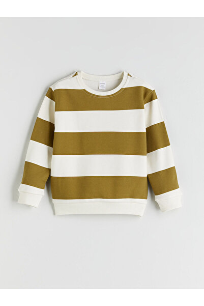 LC Waikiki Rmz Gi̇yi̇m Farkiyla Striped Boys' Thick Sweatshirt