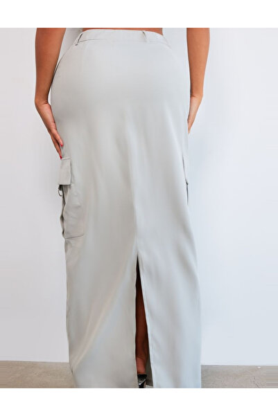 Pretty Little Thing PRETTYLITTLETHING maxi skirt, grey