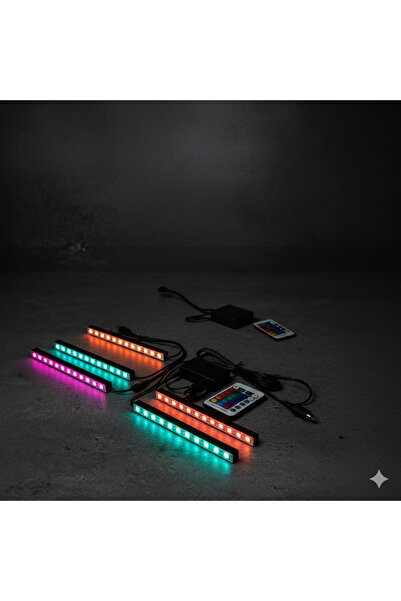 Extra Marketing ✅ 12 LED RGB Araç İçi Ayak Altı Aydınlatma – Kumandalı, Sese Duyarlı, Çakmaklık Girişli