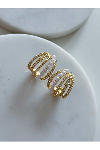 CHARMLUCKY Pearl and Stone Mini Earrings