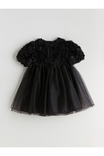 LC Waikiki Çiçek Aplikeli Kız Çocuk Abiye Elbise