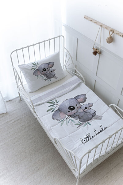 Tuğba Kuğu Organic Printed Montessori Quilt Set - Pure Baby Series - Baby and Mother Koala