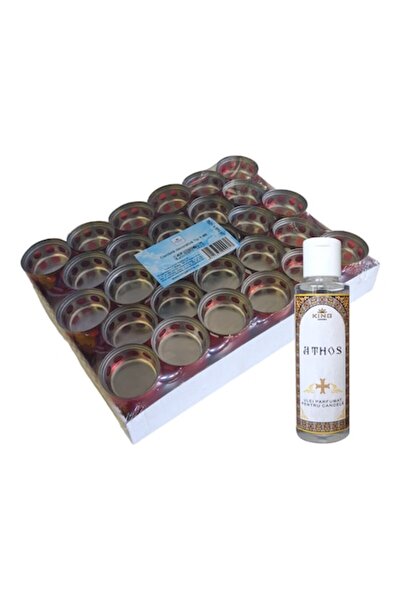 KingAroma Set de 28 bucăți candele cu capac, tip 1-50 roșu, 15 ore și ulei pa...