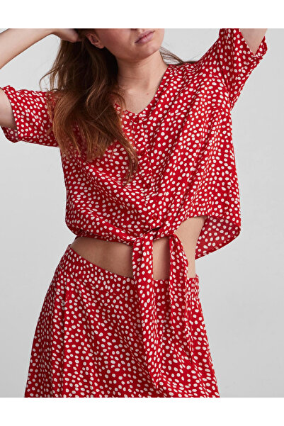 PIECES Pieces short-sleeved shirt, red