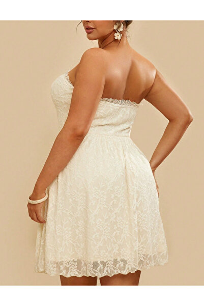 Sheya Curve+ mini dress, cream