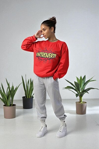 Wish BF supradimensionat Introvert cu imprimeu cu glugă Set de trening de iar...