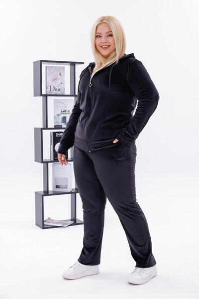 Siyezen Plus Size Hooded Premium Quality Velvet Set