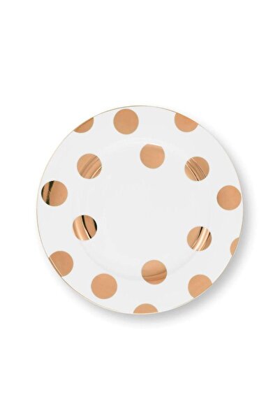 Pip Studio Set of 2 porcelain plates, Pip Studio, Breakfast, Dot Delight White, 23 cm, Dot Delight collection