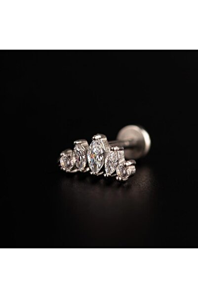 Rupen Kraft 316 L Cerrahi Çelik Pırlanta Modeli Markiz Kesim Dudak Helix Trag...