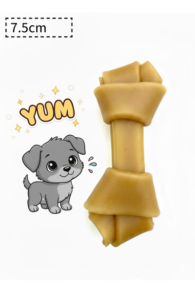 3 Adet 7.5 cm Hakiki Sığır Derisi Köpek Kemiği – Düğümlü / Burgu Doğal Çiğneme Ödülü