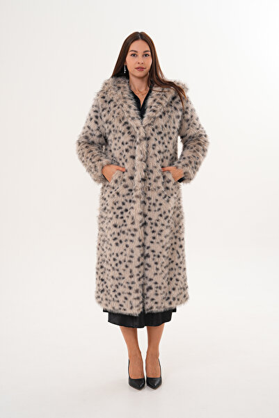 NAVY Full Length Hooded Feather Coat