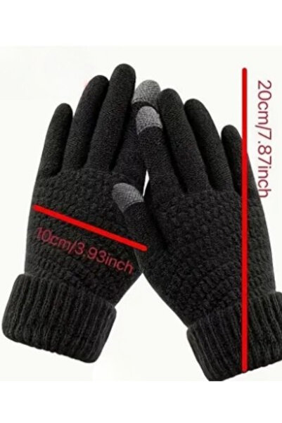 SOSYETEZGAHI Unisex Touchscreen Winter Stretchy Gloves