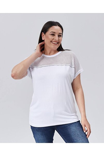 MojerHermosa Mesh Stone Detailed T-Shirt