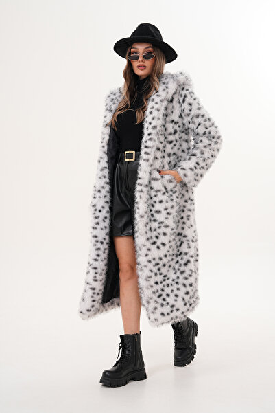 NAVY Full Length Hooded Feather Coat