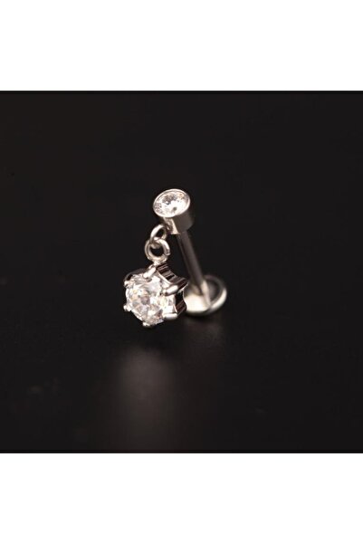 Rupen Kraft 316 L Cerrahi Çelik Sallantılı Tek Taş Kıkırdak Helix Dudak Tragu...