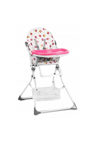 Ricokids Scaun înalt elegant și confortabil pentru bebeluși și copii mici - Scaun de hrănire reglabil roz și alb