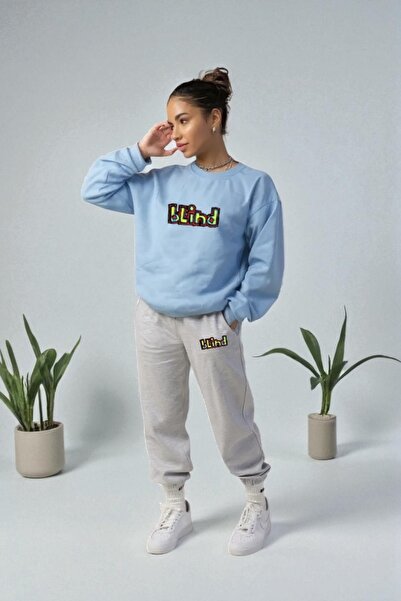 Wish BF supradimensionat Blind cu imprimeu cu glugă Set de trening de iarnă, ...