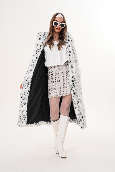 NAVY Full Length Hooded Feather Coat