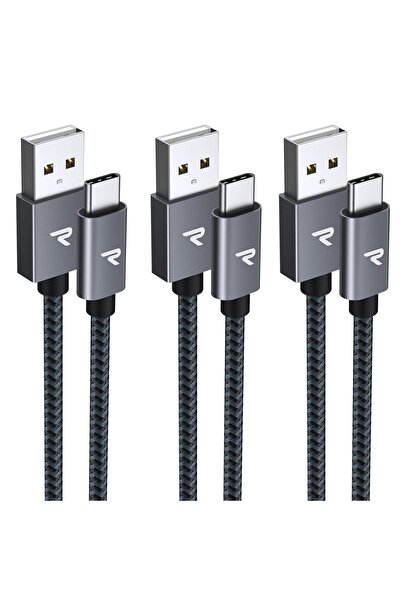 RAMPOW Cable USB C, 3 Pack, 1M+1M+2M