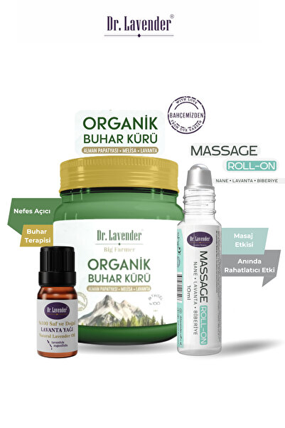 Dr.Lavender Organik Buhar Kürü ve Masaj Roll-On Seti – Nane Lavanta Biberiye ...
