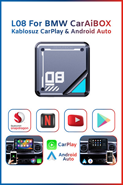SEYUTECH L08 BMW için Kablosuz CarPlay & Android 8GB+128GB Android 13 Youtube...