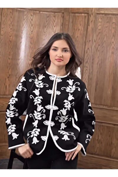 QİMYA BUTİK Jachetă elegantă pentru femei KEYYMOD, cu nasturi chinezești, brodate