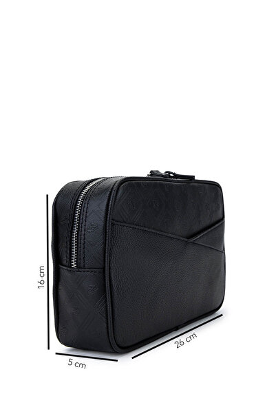 Tamer Tanca Men's Faux Leather Black Handbag