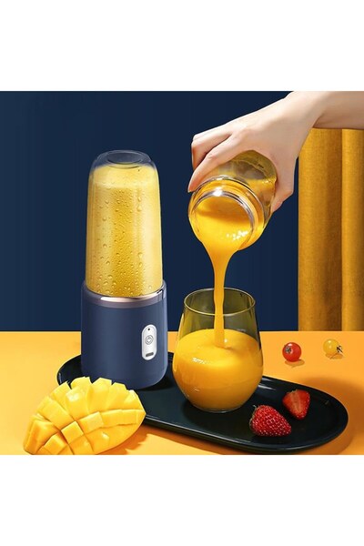 dalimag Blender de sucuri, LYCENXI, 40W, portabil, capacitate 400ml, albastru, 21000rpm