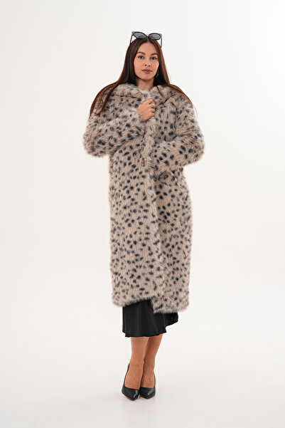 NAVY Full Length Hooded Feather Coat