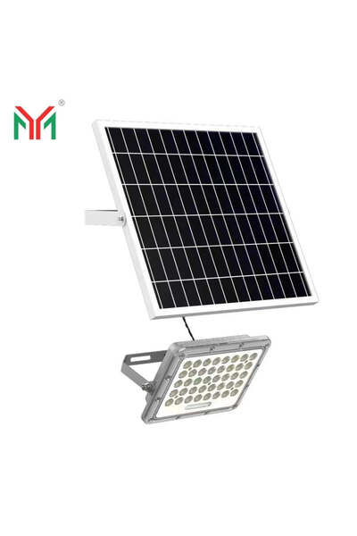 RFAN Proiector LED, cu panou solar și telecomandă, impermeabil IP65, 50W, gri