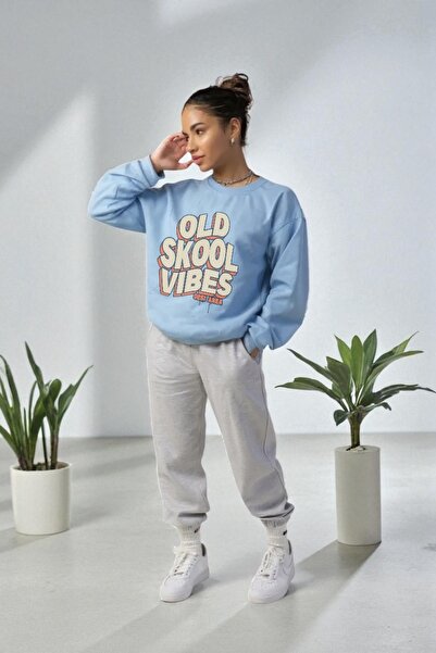 Wish BF supradimensionat Old Skool Vibes cu imprimeu cu glugă Set de trening ...