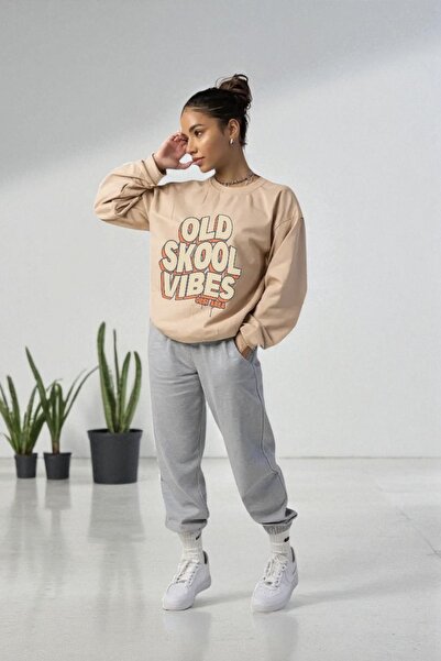 Wish BF oversized Old Skool Vibes με τύπωμα με κουκούλα Σετ αθλητικών φορμών ...