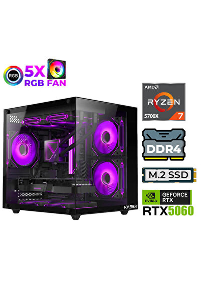 XASER Sword X50 Mini Ryzen 7 5700X 32GB Ram 1TB M.2 NVMe SSD 8GB RTX5060 Masa...