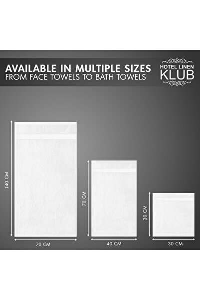 Hotel Linen Klub 8 - Piece Premium 100% Cotton Terry Towel Set – 2 Bath Towels, 2 Hand Towels & 4 Face Towels