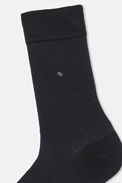 Eros Черни мъжки чорапи с триъгълни мотиви от бамбук, чифт от две