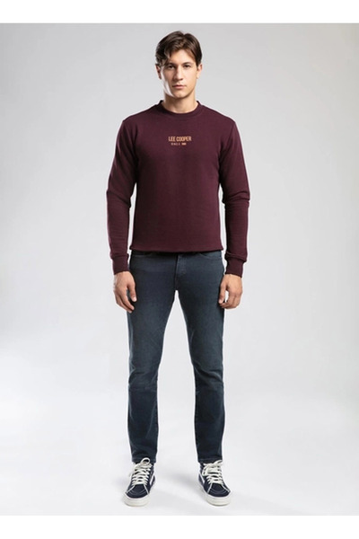 Lee Cooper Yuvarlak Yaka Mürdüm Erkek Sweatshırt 261 LCM 241040 FROSE MÜRDÜM