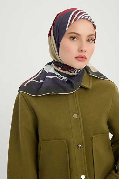 Schaless Noapte și Zi - Bordeaux - Eșarfă cu model Efilia - 90x90 Cm