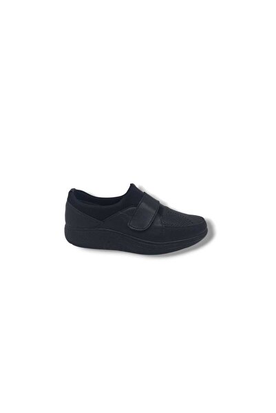 Zerhan 701 Μαύρες κάλτσες με βέλκρο Μοντέλο Gel Heel Sole Wedge Sole Comfort ...