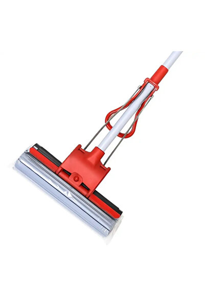 Kovar Self Wringer Magic Roller PVA Sponge Mop With Telescopic Trigger Up Handle- Red