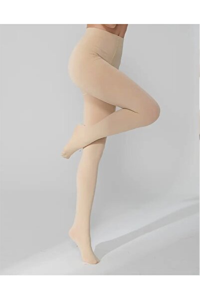 SOSYETEZGAHI Krem Kadın Kilotlu Tayt Çorap Sıkılaştırıcı