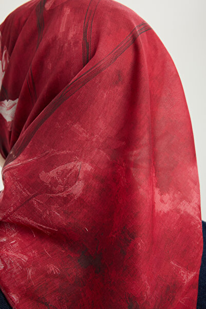 Schaless Timeless Dream - Red - Efilia Patterned Scarf - 90X90 cm