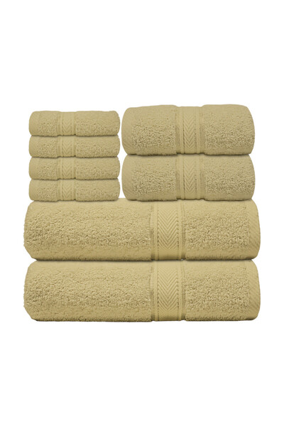 Hotel Linen Klub 8 - Piece Premium 100% Cotton Terry Towel Set – 2 Bath Towels, 2 Hand Towels & 4 Face Towels