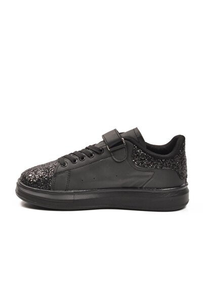 WALKWAY 2540-K F Black Glitter Children's Sports Shoes