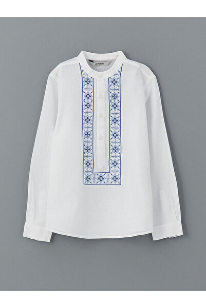 LC Waikiki Peak New Season Hakim Collar Patterned Boys' Shirt