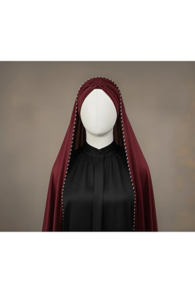 MERİT FASHION Kadife Kumaş Silver İşlemeli Bone&Duvak Takımı Boyun Açık Hazır...