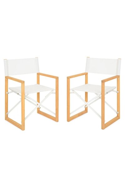 Maison Mex Set 2 scaune pliabile de grădină/terasă, REGIZOR, L.53 L.55 H.87 cm, /alb